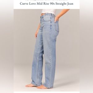 NWOT Abercrombie Curve Love Mid Rise 90s Straight Jean Size 27 X-Short